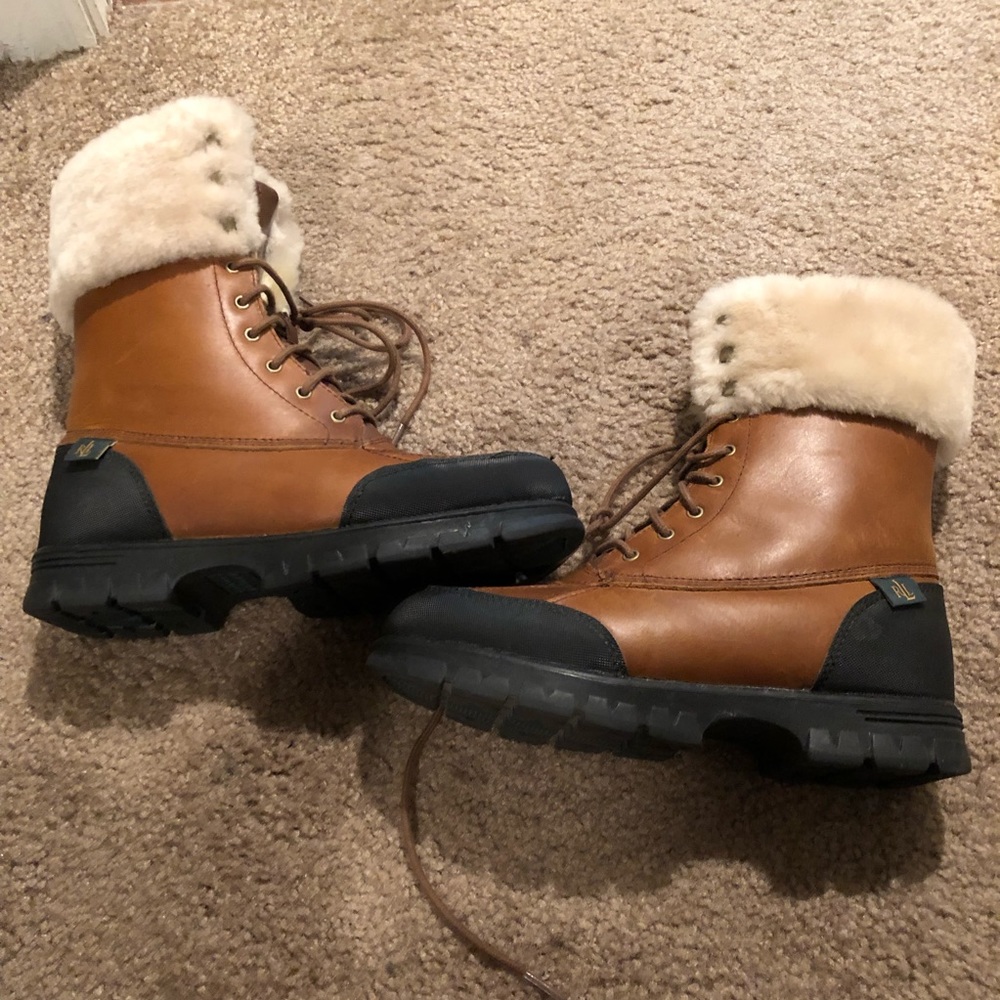 Polo Ralph Lauren Brown Shearling Fur Boots